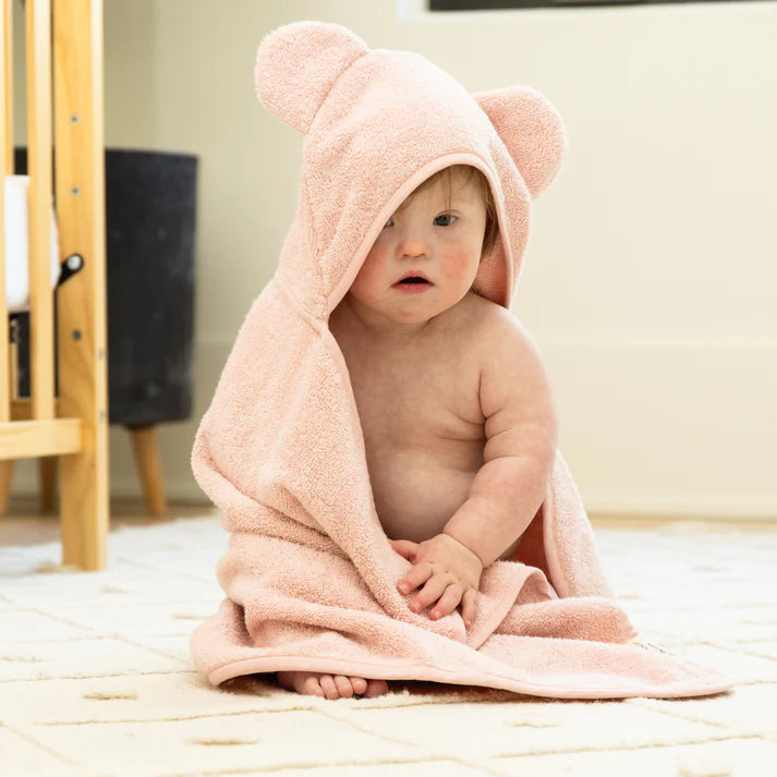 Hooded Towel + Mitt, Blush