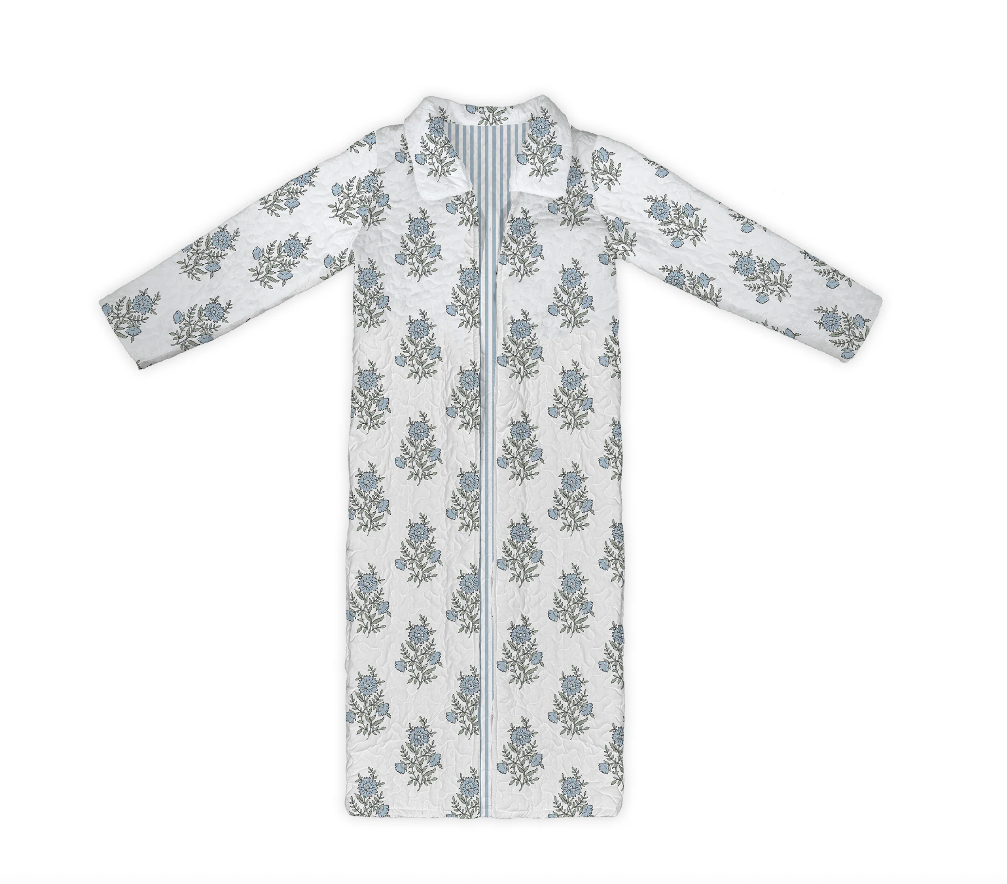 Ida Mae, Claire Floral Light Blue Duster