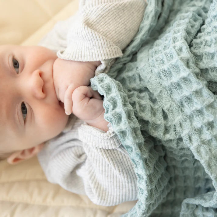 Waffle Baby Blanket, Fog