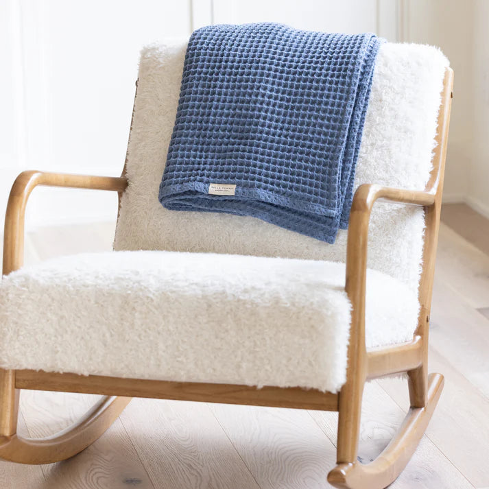Waffle Baby Blanket, Rain