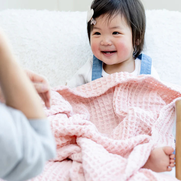 Waffle Baby Blanket, Blush