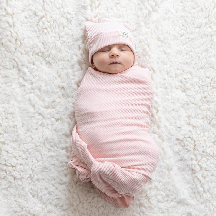 Swaddle + Beanie, Blush