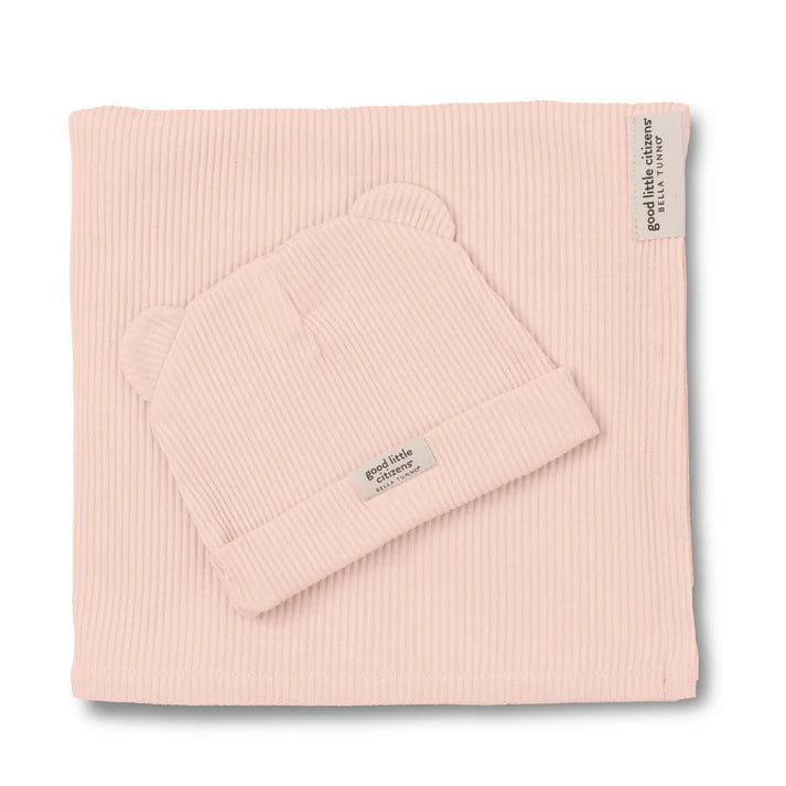 Swaddle + Beanie, Blush