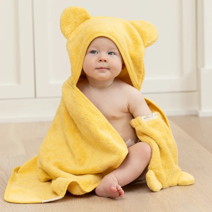 Hooded Towel + Mitt, Sunshine