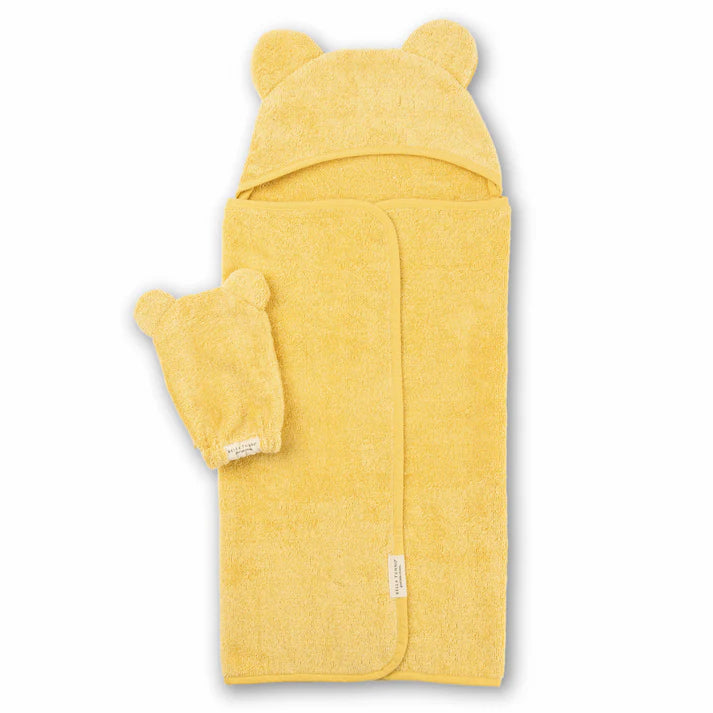 Hooded Towel + Mitt, Sunshine