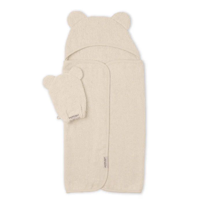 Hooded Towel + Mitt, Linen