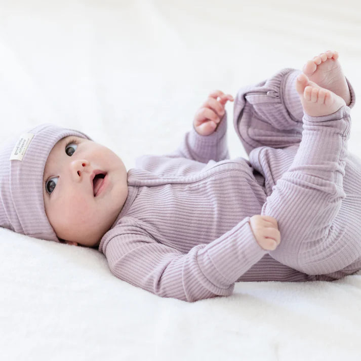 Rib Zip + Beanie, Orchid