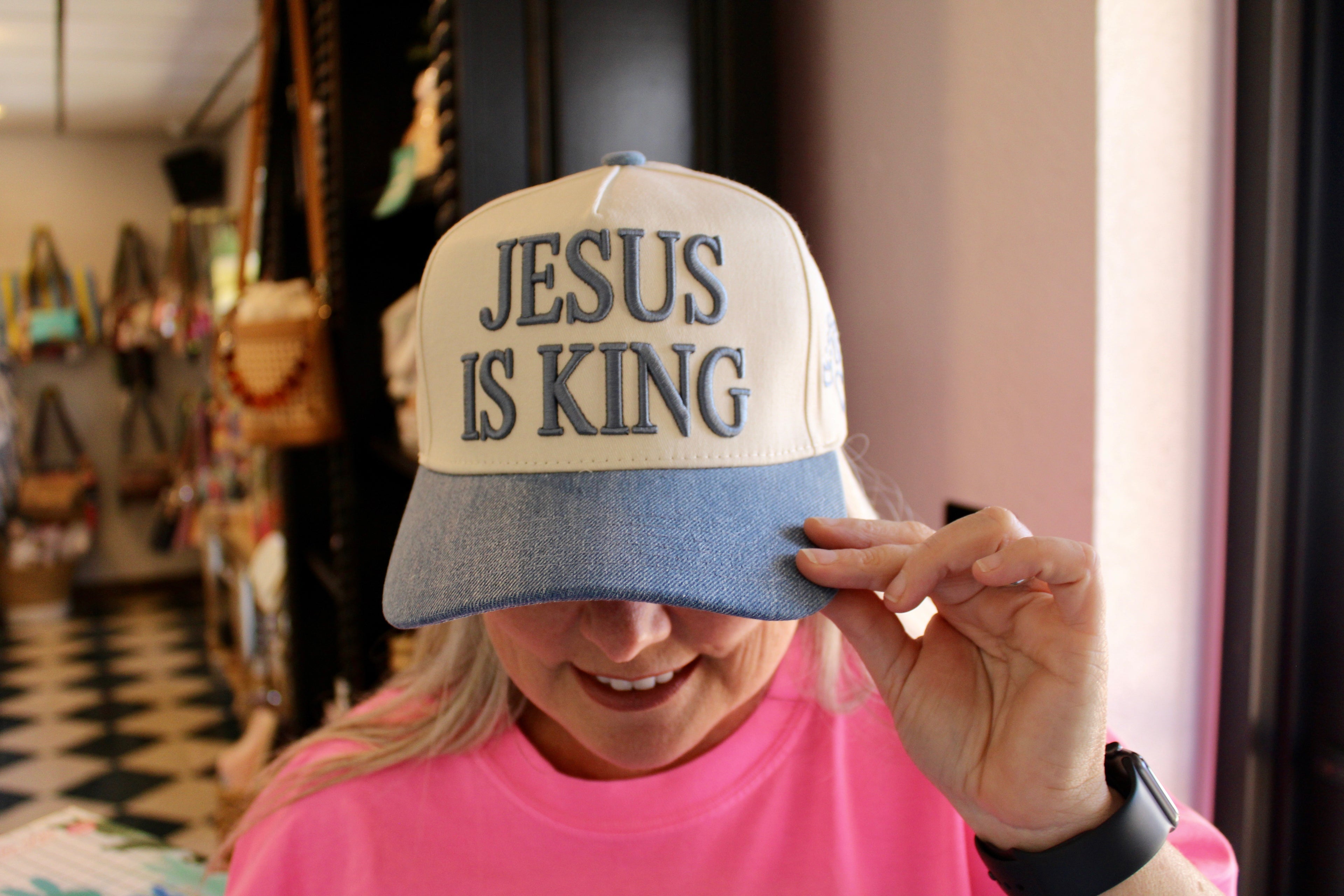 Hat, Denim Jesus