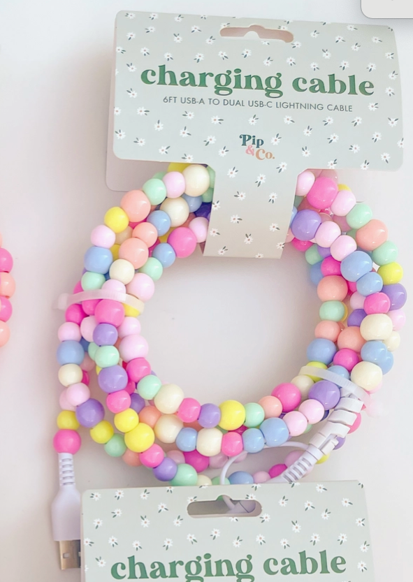 Phone Charger, Pastel Rainbow